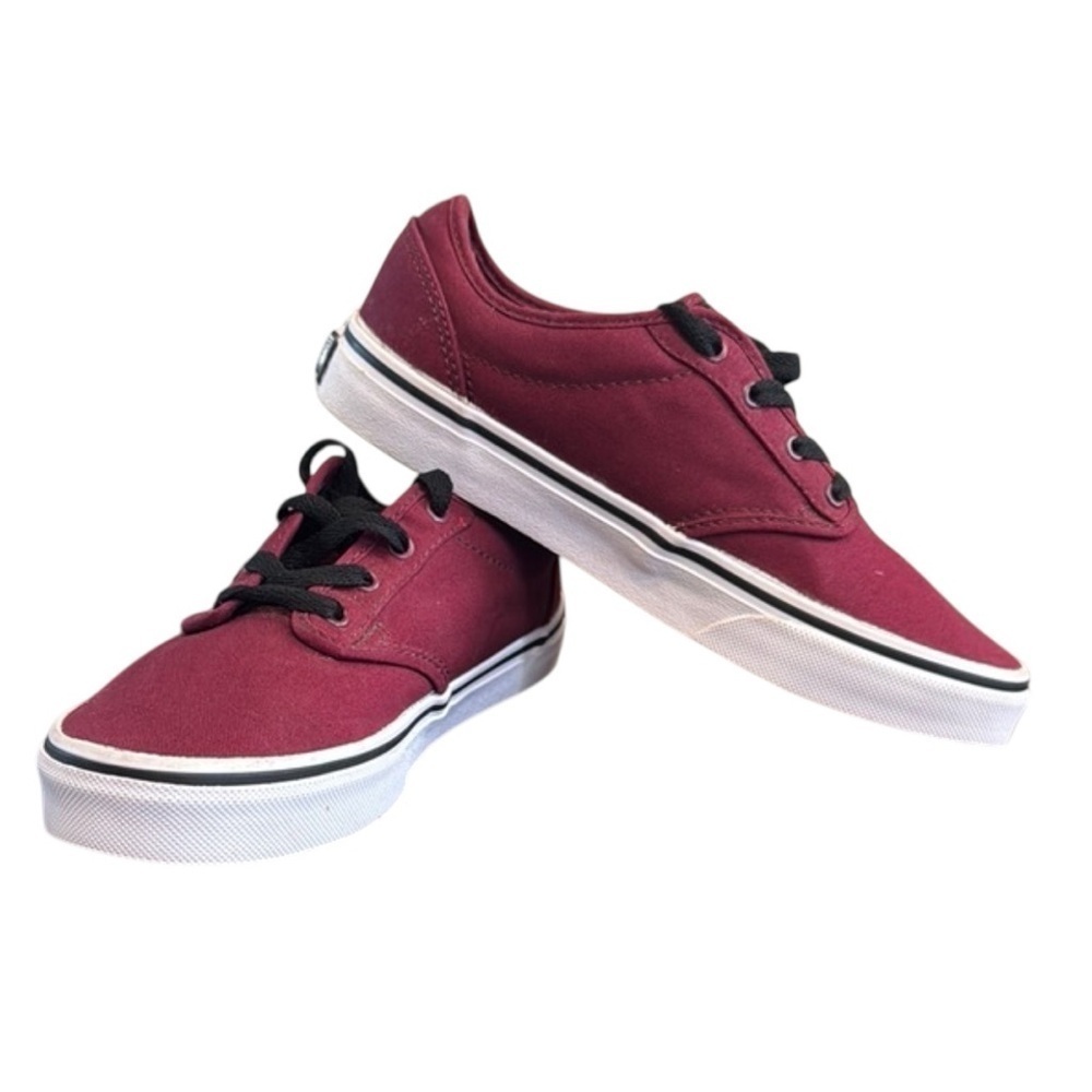 Vans Classics burgundy maroon red slight flaw black laces. Skate shoes